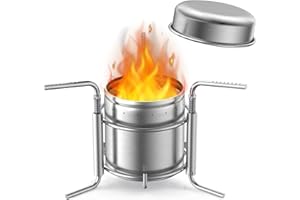 BILIPLE Campingkocher Spirituskocher Tragbarer Spiritusbrenner Edelstahl Campingkocher Winddicht Brenner für Wandern Backpacking BBQ Outdoor Reise