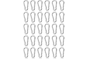 Nevoluxer 30 Piezas Mini Mosquetones (40mm) – Mosquetón Rápido Ligero hasta 15kg | Ideal para Mochila, Camping & Aire Libre