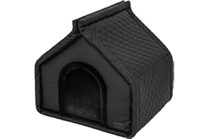 DOGGY Dog Kennel Cat House Dog Cave Cat House Kennel Cave Dog Cushion Cat Cushion Pet House Large R2-52 x 42 cm Black