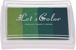 DemiawakingIT 4 Colori Tamponi per Timbri Inkpad delle Impronte Digitali Inkpad Colorato Gradiente DIY Craft Scrapbooking Tampone di Inchiostro Colorato Timbro Decorativo Bambini (Verde)