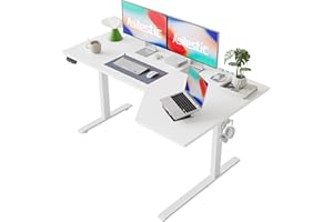 ‎AGILESTIC Agilestic Elektrischer Stehschreibtisch, L-förmiger 150 cm höhenverstellbarer Schreibtisch, Sitz- und Stehtisch für Home Office, ergonomischer aufsteigender Computertisch mit Splice Board, Weiß