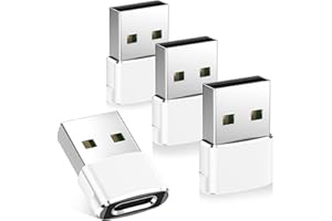 Basesailor USB C Female to USB Male Adapter for iPhone 17 16 Pro Max 4Pack,USB to USB C Adapter Car Charger Cable Converter for Apple 15 Plus,iWatch 11 10 9,iPhone 14 13 12,iPad Air 5,Mini 7,AirPods 4