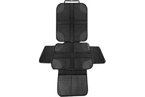 Elitecran Protettore di Sedili Auto Impermeabile Coprisedile per seggiolino auto la tappezzeria in Pelle del Veicolo Antiscivolo Pulire e Fissare con tasche a rete e protezione laterale (140 x 48 cm)