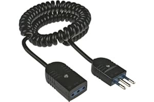 POLY POOL Prolunga Estensibile da 3m, Cavo H05VVH8-F 3x0,75mm², Spina e Presa 10A 2P+T, Nero