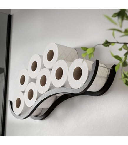 Houten toiletpapierhouder, wandhouder voor meerdere rollen, reserve TP-rolrekken, walnoot drijvende muur displayplank, hangende opbergplanken voor weefsel ( walnoot