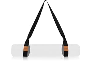 YOGATI Correa de Transporte para Yoga Negra - Ajustable, Material de Algodón Duradero, Ligera - Ideal para Almacenar y Estirar el Tapete de Yoga