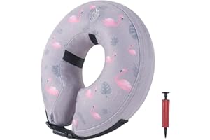 IEUUMLER Collare Protettivo Gonfiabile - Cane Morbido antileccamento Ciambella Regolabile Cani Cono libertà nei Movimenti e Vista per Promuovere la Guarigione Recupero FC008 (M (Neck: 20-28 CM))