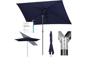 Sekey Aluminum Sonnenschirm 200 × 300 cm Sonnenschirm Balkon Sonnenschirm Rechteckig für Balkon Garten & Terrasse Sonnenschutz UV 50+