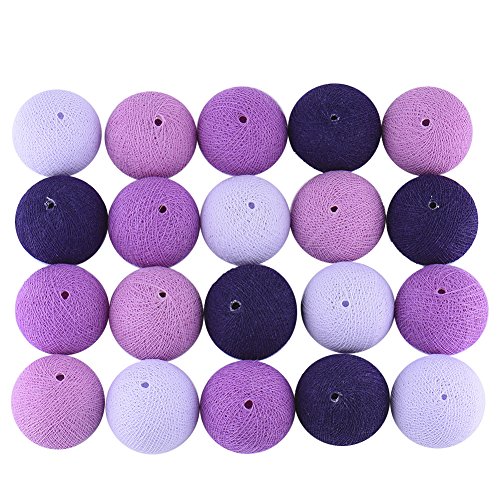 LianLe DIY 20 Stk LED Nachtlicht Deko Lichterkette Fairy Lights Kugellicht für Weihnachten Kinderzimmer Wedding Party Hochzeiten LiLa - 7