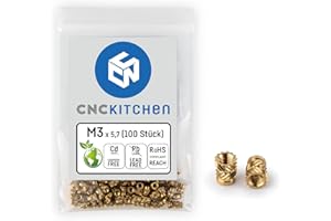 CNC Kitchen original threaded inserts for 3D Printed parts,100 PCS M3x5,7