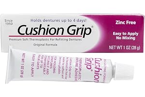 Cushion Grip Självhäftande tandproteser, termoplast, för säkert grepp, 28 g
