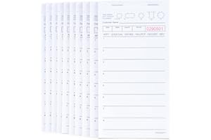 DGBDPACK Guest Check Pads EP-3616WP-1 (10 Pads), Total 500 Sheets White Waitress Notepad, Server Order Pads for Restaurant