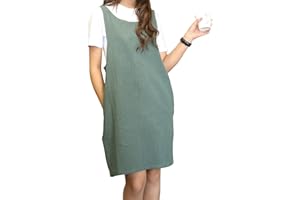 YushengTai Delantal De Estilo JaponéS, Delantal Sin Ataduras, Delantal De Tiras Cruzadas Con Bolsillos,Delantal De AlgodóN,Adecuado Para Cocina, ReposteríA, JardineríA, Pintura, CafeteríA,etc