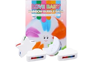 KPFIGHT 4 Bolitas de Jabon Set Nube Arcoíris para Niños, Bombas de Baño con Efecto Arco Iris, Colorido Bomba Baño de Burbujas Hechos a Mano, Spa Burbujeante para Set de Regalo de Cumpleaños Niños y Niñas