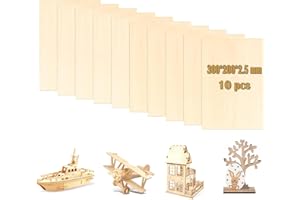 PLAPOT 10Pcs A4 Tablero Madera Contrachapado,300 x 200 x 2 mm Contrachapado Álamo,Tablero Madera Bricolaje,Tablero Madera Maciza,Tablones Madera a Medida,Utilizar para Bricolaje,Modelismo, Pintura