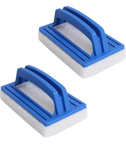 2 Stück Pool Bürsten Set - Schwamm Bürsten Für Poolreinigung & Badewanne In Blau/Gelb