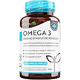 Omega 3 Huile de Poissons Sauvages 2000mg - 240 Gélules (120 Jours) - Haute Concentration en EPA (660mg) & DHA (440mg) Soutie