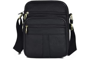 Realmark Sac à Bandoulière en Cuir pour hommes, Petits Sacs à Bandoulière en Cuir Véritable Vintage, Sac à main à Poignée d'affaires Classique,Sac de Voyage Messager
