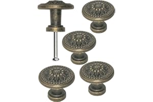 FUXXER.EU FUXXER® maniglie antiche per mobili, pomelli per cassetti, stile rustico, design vintage, bronzo, ferro, ottone, armadi, cassetti, cucina, buffet, 325 x 22 mm, Sun, set da 4