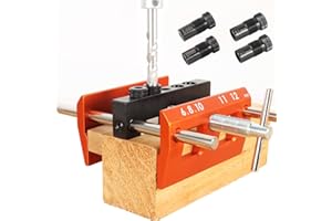O'SKOOL Self Centering Dowel Jig Kit with Drill Guide Bushings – Wide Capacity Wood Doweling Jig Tool for Precise Hole Alignment and Strong Joint Making