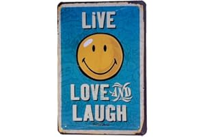 DiiliHiiri - Targa da parete in lamiera, stile vintage, per bar, pub, caffetteria Live Love Laugh
