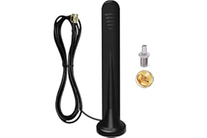 GREATZER Antena 4G Exterior,5G Omnidireccional Amplificador Señal Interior/Exterior Ganancia hasta 15DBI Conector SMA con Adaptador TS9 Base Magnética,3G/4G/5G/GSM/GPRS,Universal in All Frequency Bands-1.5M