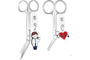 Gulfmew 2 Stück Verbandscheren Krankenschwester Schere mit Lustigen Markanten Anhänger für Frauen Männer Scharfe Pflege Verbandsschere aus Edelstahl Krankenschwester Geschenke für Arzt Krankenpfleger
