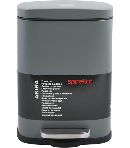 Cestino Bagno GEDY Potty 5L In Acciaio Gun Metal Con Pedale Soft Close