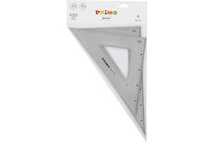 PRIMO - Set 2 Squadre 45°/35 cm e 60°/35 cm Antiriflesso per Disegno Tecnico, Squadra Cancelleria Cartoleria Resistente con Bordo Righello, Cose per la Scuola Materiale Scolastico, Bustina Antigraffio