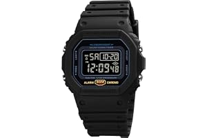 Nicoone Digital klocka för män bakgrundsbelysning vattentät sportklocka stöttålig armbandsur med larm/stoppur/nedräkning