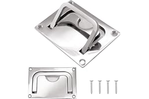 Getyjoe Poignée de Trappe Affleurante 1 Pièce Poignée Marine en Acier Inoxydable 316 Poignée de Bateau Trappe Encastrée avec 4 Vis pour Boat Yacht Casier (96 * 69 mm)