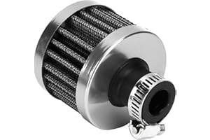 ‎YOSOO Vent Kurbelgehäuseentlüftung, 13mm/0.5in Mini Air Intake Filter Vent Kurbelgehäuseentlüftung Universal Autozubehör (Noire)(Silber)