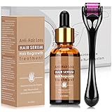Beayosses Microneedle Derma Roller, 540 Titanium 0.5mm - micro ago con hair serum 30ml - Siero Ricrescita Capelli, Anticaduta