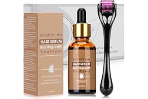 Beayosses Dermaroller Set 0.5mm Microneedling Hautroller mit Haar Wachstum Serum, Anti-Haarausfall, 30ML , Haarausfall und Haar-Behandlung