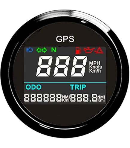 Tachymètre GPS 3 en 1 200Mph 85mm 9-32V 7 couleurs rétroéclairé