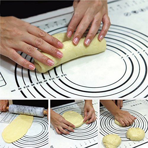 Philonext Silikon Backen Rollen Matte für Teig Rollen mit Messungen, Antihaft, BPA-frei, FDA & LFGB genehmigt - 3
