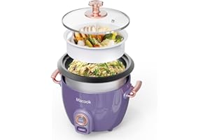‎MACOOK Reiskocher (5 Tassen, 1 Liter) & Dampfgarer mit Dualmodus 400W/200W Rice Cooker, Antihaftbeschichteter Gartopf, BPA-frei One-Touch-Bedienung/Warmhaltefunktion