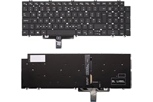 AJPARTS UK New Laptop Keyboard for Dell Latitude 5540 5530 5520 5521 Precision 7770 7670 3560 3561 Backlit UK Layout English Keyboard QWERTY PN: 0T6FVY T6FVY without Frame