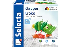 Selecta 61044 Klapper-Kroko, Greifspielzeug, 3 Monate to 3 Jahre,10 cm