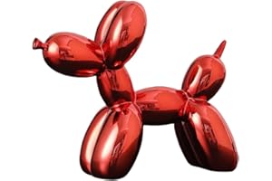 YOYUMI Scultura Cane Palloncino Statue - Decorazione in Resina con Superficie Brillante, Decorare il Soggiorno Camera da Letto Vetrina e Ufficio, Rosso 18 * 20 * 9 cm