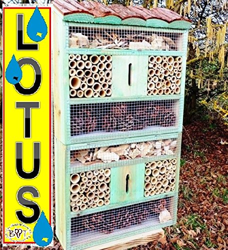 Schöner großer nistkästen in ANTIK TÜRKIS Antik Look blau 130.5 cm gross insektenhotel MIT STÄNDER, mit Naturdach, mit Spezialoberflächenbeschichtung „LOTUS“, FDV-HOLO-MS als Ergänzung zum Meisen nistkästen Meisenkasten oder zum Vogelhaus Vogelfutterhaus Futterstation für Vögel Insektenhäuschen – insektenhotels - 2