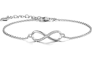 CERSLIMO Kleine Armband Mädchen Damen, 925 Sterling Silber/Gold/Rosegold Unendlichkeit Symbol Infinity Zirkonia Feine Armband Dünn Schmuck für Frauen