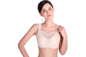 BIMEI Spitzen-Mastektomie-BH, weiche Spitze, plus breite Träger, Taschen-BH für Silikon-Brust, Taschen-BH, gefälschte Brüste, Prothese