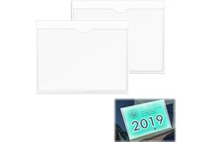 Siqian 2 PCS Parking Permit Holder for Car Windscreen, Self Adhesive Car Permit Holders Windscreen Card Holder Clear for Car, Van, Caravan Windscreen, Tax Disc Holder for Car Windscreen