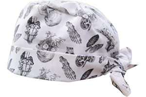 MEDIZAL FASHION - OP Haube Gebunden, Arzt Kostüm Zubehör Unisex, Hauben Stoff Wiederverwendbare, Krankenschwester Zubehör Baumwolle, Arzt und Medizinische Kappe - Anatomische Zeichnungen