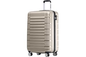 TRVLMORE Koffer & Trolleys - Handgepäck Koffer - Reisekoffer Mit Rollen - Handgepäck Trolley 55x40x20, Hartschalenkoffer Klein, Koffer Handgepäck 55x40x20 Leicht, Trolley Handgepäck, Suitcase, Sekt