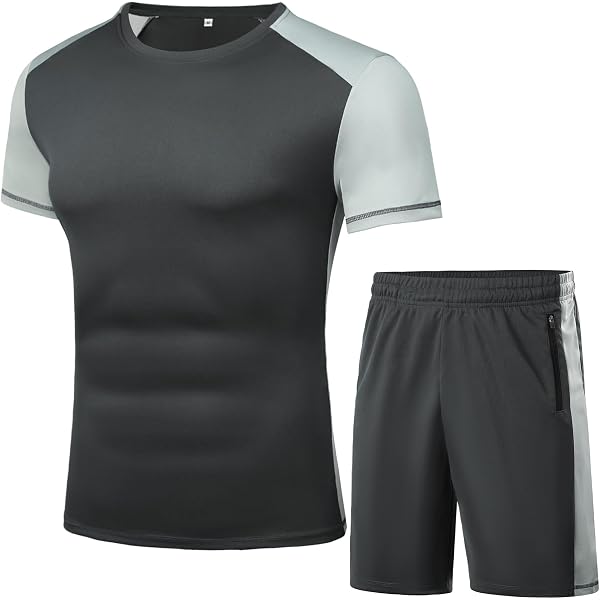 Tenue Fitness 5 Pièces Ensemble Sport Dooxii Homme 5 Pièces - Hoodie, Vestes, Shirt Compression, Collant, Short - Séchage Rapide - Taille M Hoodie Vestes Short Compression