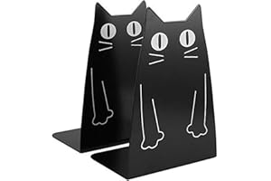 ‎HISREDSUN Cat Metal Bookend, Cute Cat Fashion Style Bookend, Large Heavy Bookends, Desktop Book Holder, Organiser Bookends for Shelves for School, Library Shelf