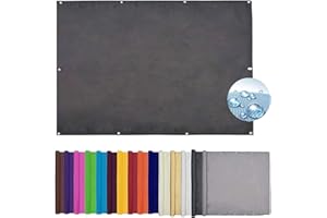 DANWU Sun Segel Sonnensegel 1x3.2M Rechteckig Wasserdicht Terrasse Balkon Sichtschutz Balkon Ohne Bohren UV-beständig Feuchtigkeitsbeständig mit Seilen, Dunkelgrau