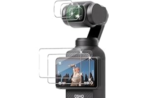 Holilo Pour DJI OSMO Pocket 3 Verre Trempé【 2+2 Pièces 】 accessoires, 9H Dureté Résistant aux Rayures Verre Trempé Membrane, Sans Bulles Anti-Empreintes HD Protection DéCran
